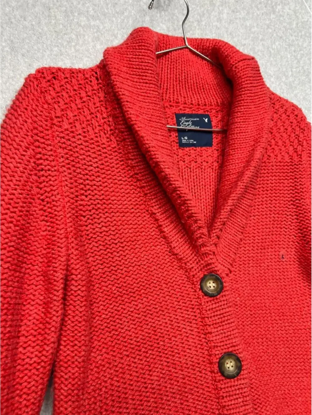 American Eagle Womens Knit Wool Blend Cardigan Sweater Grandma Casual L Rabbit